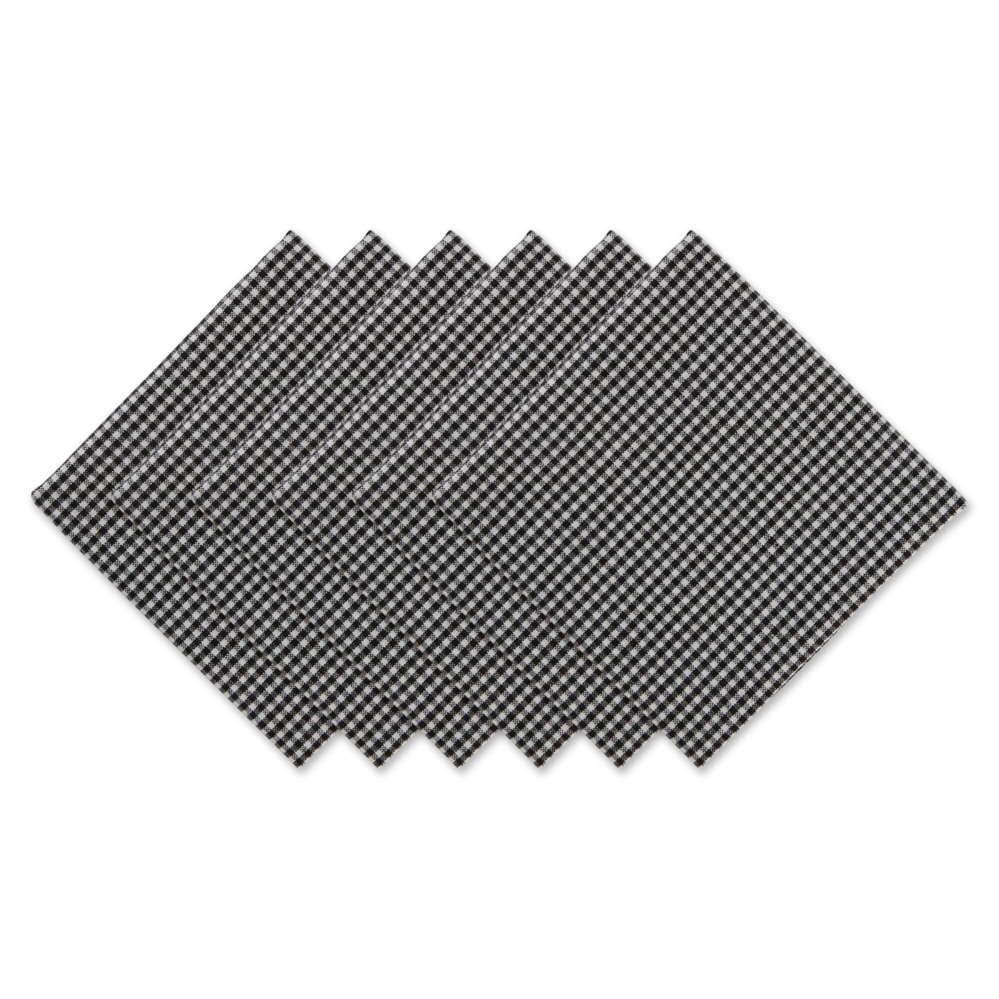DII® Black & Semi Bleached Gingham Cloth Dinner Napkins, 6ct.